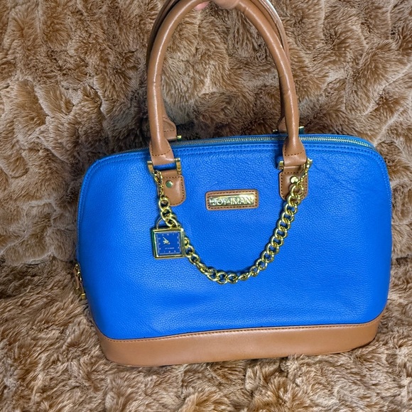 Joy & Iman Blue and Tan Handbag - Picture 9 of 16